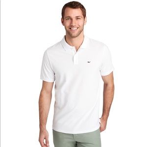 Vineyard Vines White Slim Fit Pique Polo